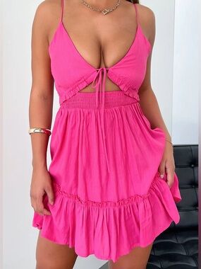 Thatssofetch Primerose Dress Hot Pink